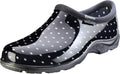 Waterproof Garden Shoe for Women Polka Dot Black White - Size 8
