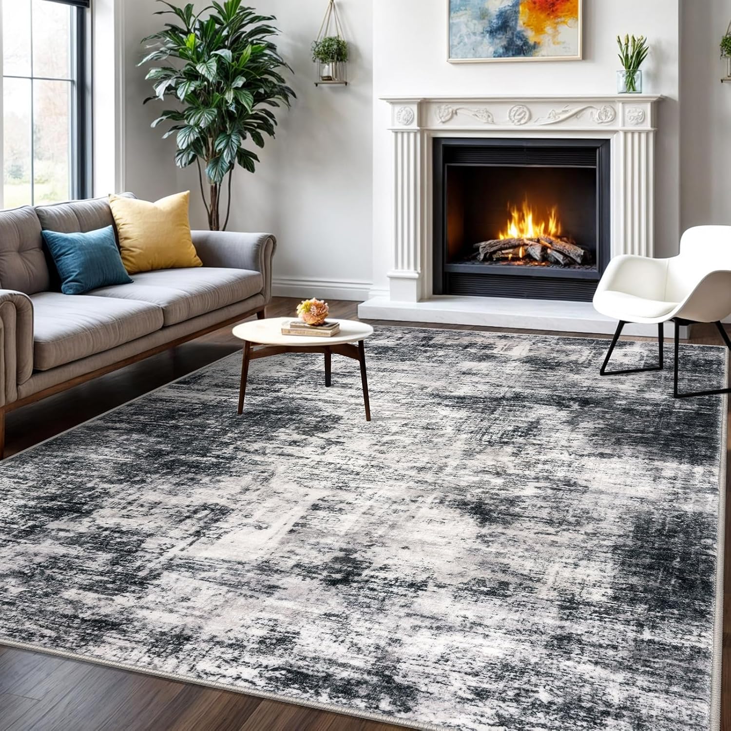 IOHOUZE Modern Abstract Area Rugs 6x9 Ft for Living Room