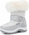 Apakowa Kids Girls Insulated Fur Winter Warm Snow Boots - Dry & Cozy