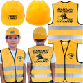 Kids Construction Vest and Hat Set - Realistic Dress Up for Play