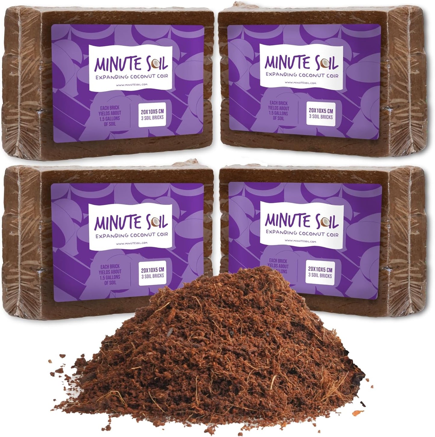 Minute Soil Organic Coco Peat 12 Pack for Gardening Needs