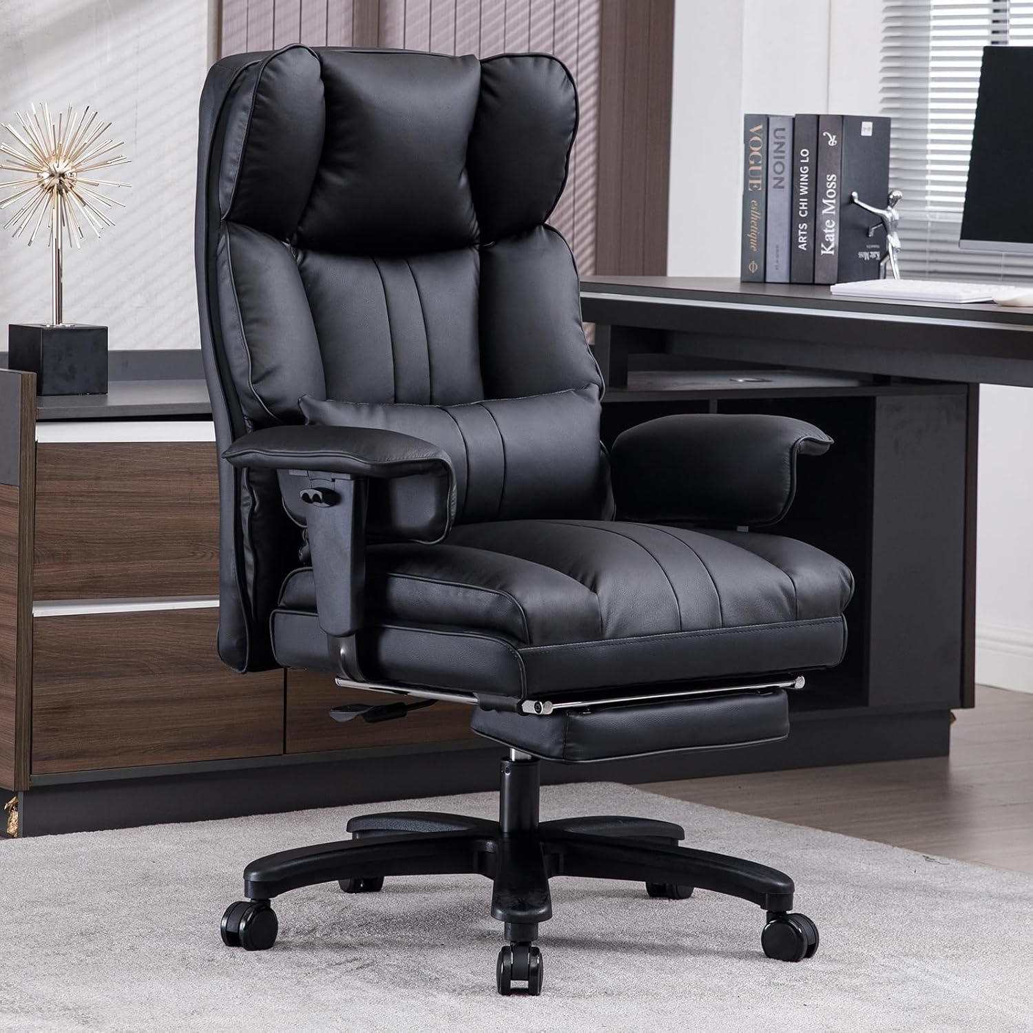 Ergonomic 500lb High-Back Office Chair with Foot Rest for Heavy People