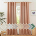 Linen Curtains for Bedroom 96 in Long - Semi-Sheer Terracotta Panels