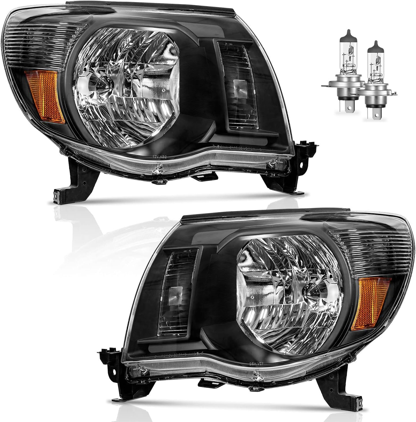 Headlights Assembly for 2005-2011 Toyota Tacoma - Black Housing