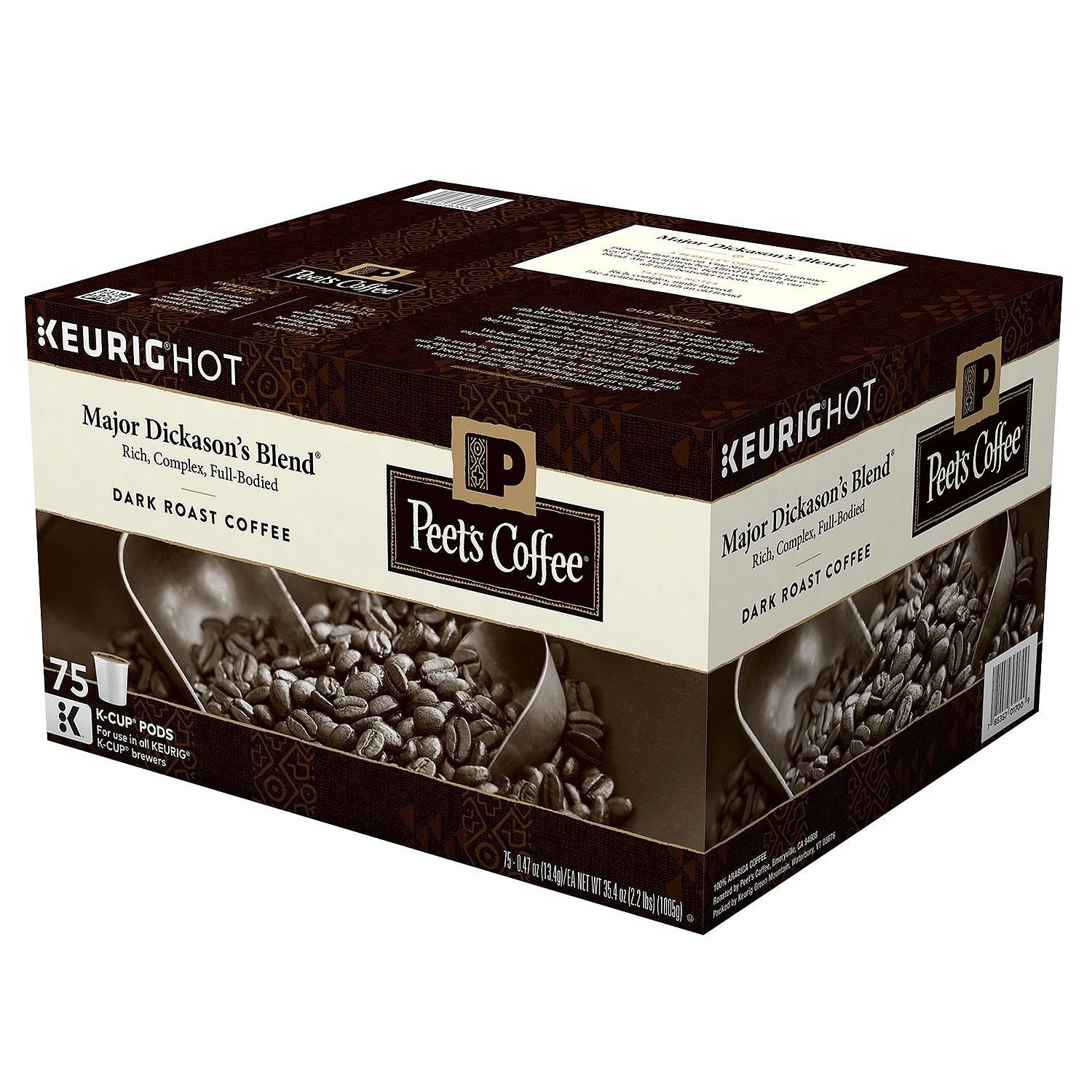 Peet's Major Dickason's Blend Dark Roast - 75 K-Cups