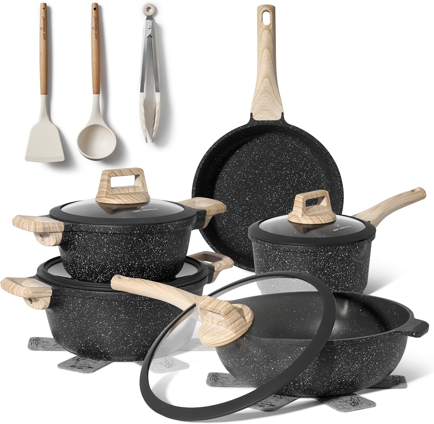 Non Stick Induction Cookware Set 14 Pcs by Just Perfecto