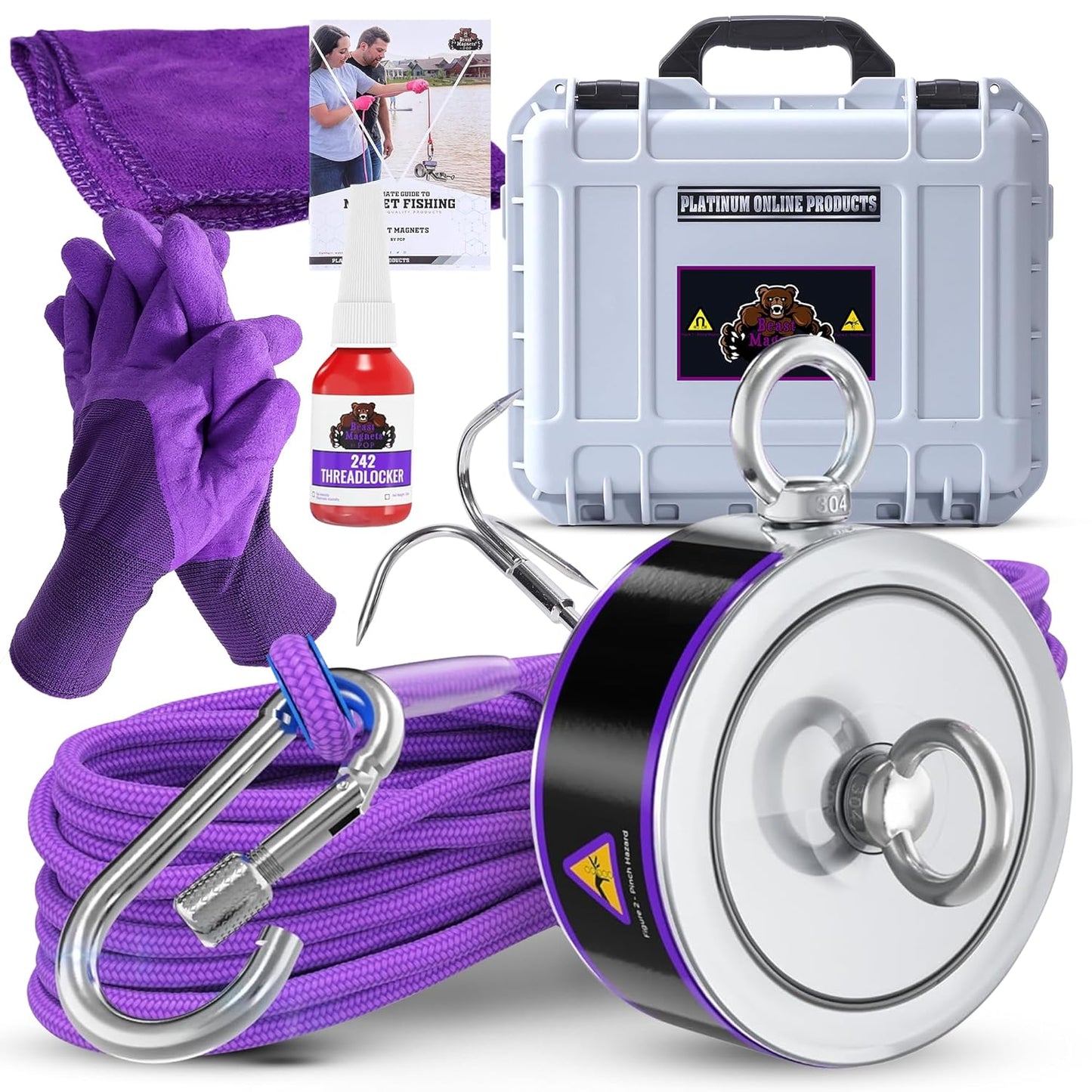 2600LB Magnet Fishing Kit with Neodymium Magnet and Rope