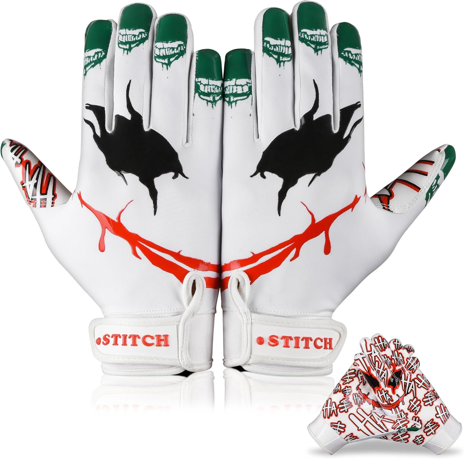 Sticky Silicone Joker Football Gloves - Dot Stitch