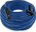 Balanced XLR Cable Male to Right Angle Female - 100 ft Blue