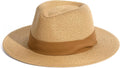 Wide Brim Straw Panama Hat for Women and Men - UPF 80 Summer Fedora