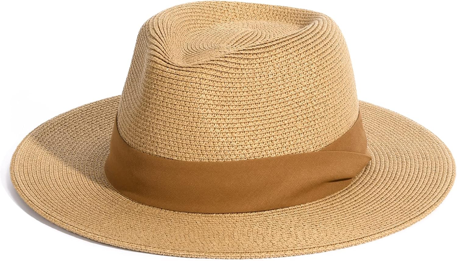 Wide Brim Straw Panama Hat for Summer Beach Sun Protection