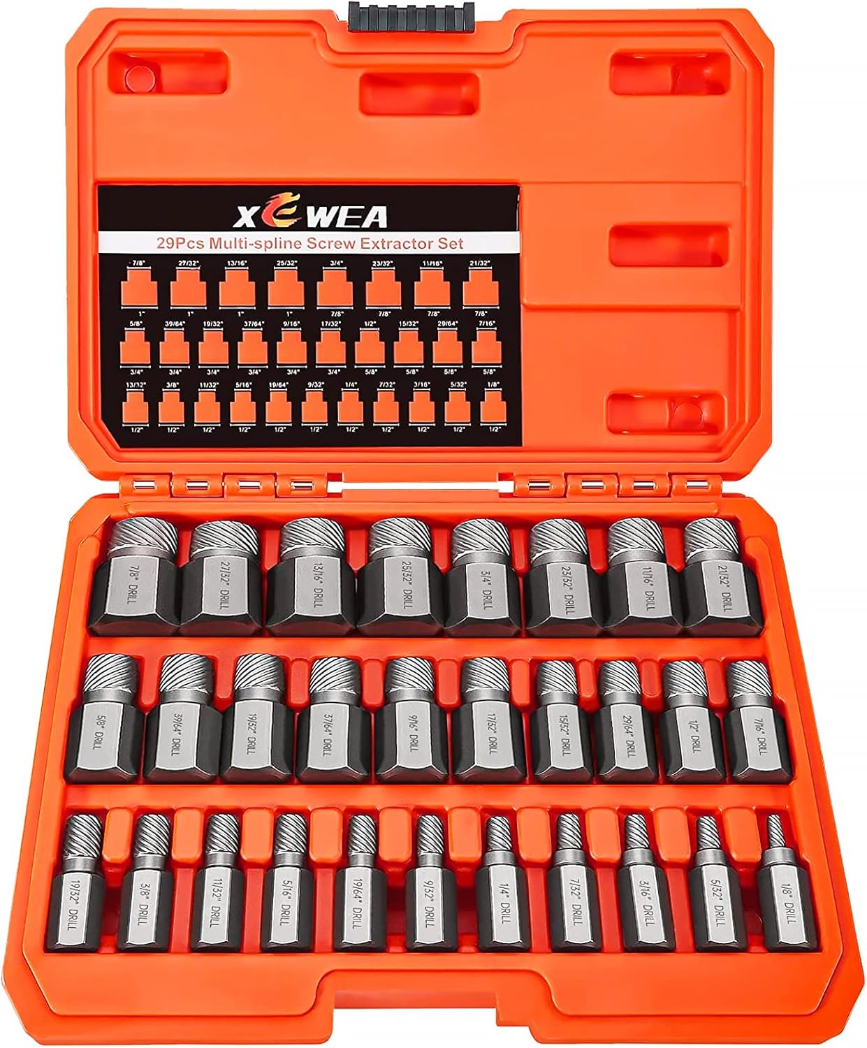 XEWEA 29PCS Screw Extractor Set for Easy Bolt Removal