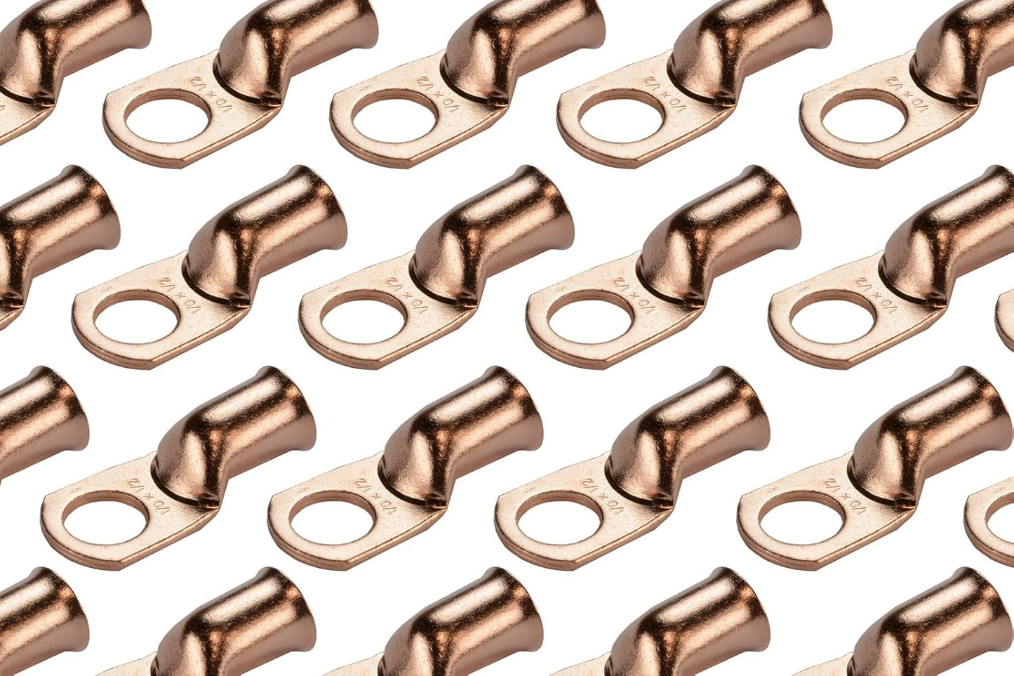 TEMCo 25 Pack Bare Copper Welding Battery Cable Ends for Durability