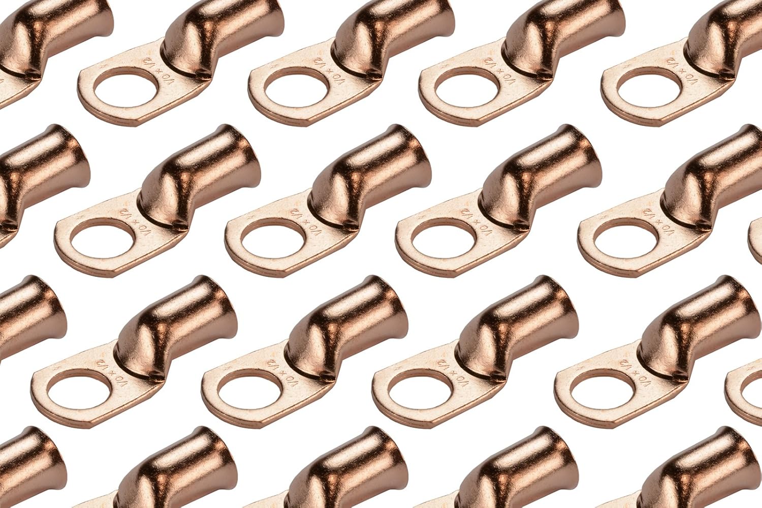 TEMCo 25 Pack Bare Copper Welding Battery Cable Ends for Durability