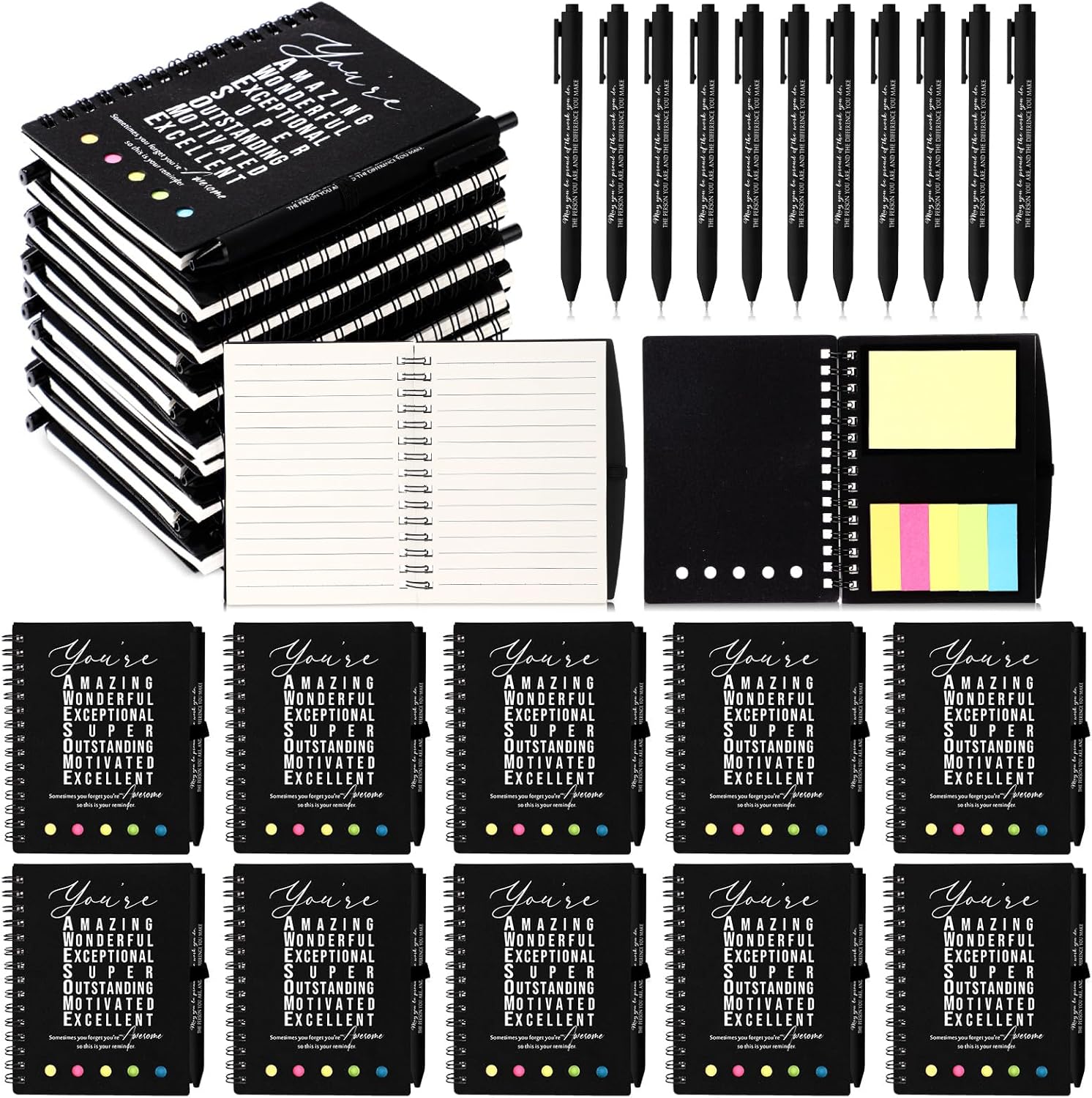 Inspirational Spiral Notebooks and Pens for Employee Appreciation