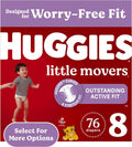 Huggies Size 8 Little Movers Diapers, 76 Count - Active Toddler Fit