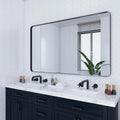 VocalStar 48 x 32 in Black Metal Framed Bathroom Mirror - Flush Mount