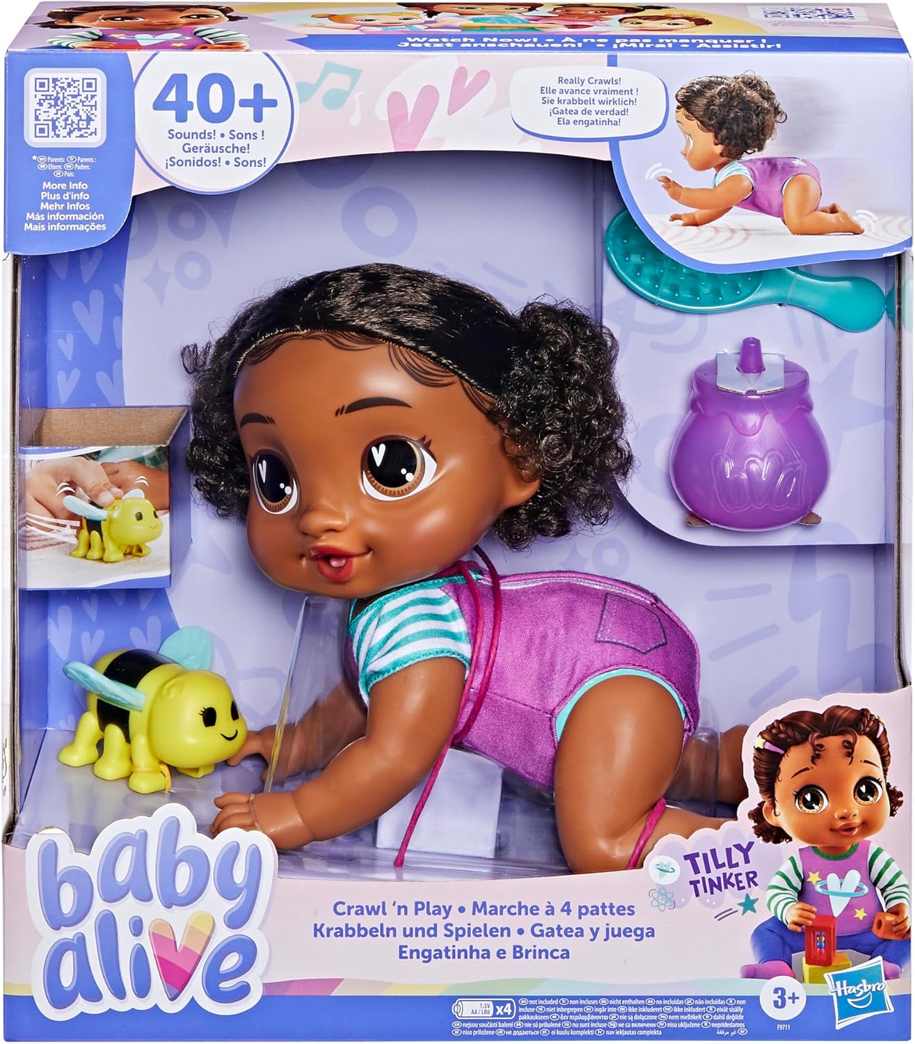 Interactive Crawling Baby Doll Set - Kids' Favorite! 10.75in, Hasbro