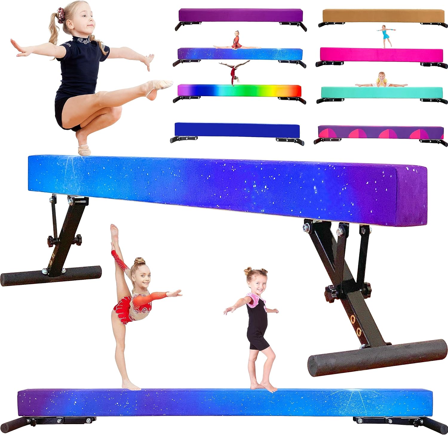 Adjustable Balance Beam for Kids and Teens - 8 ft Gymnastic Beam