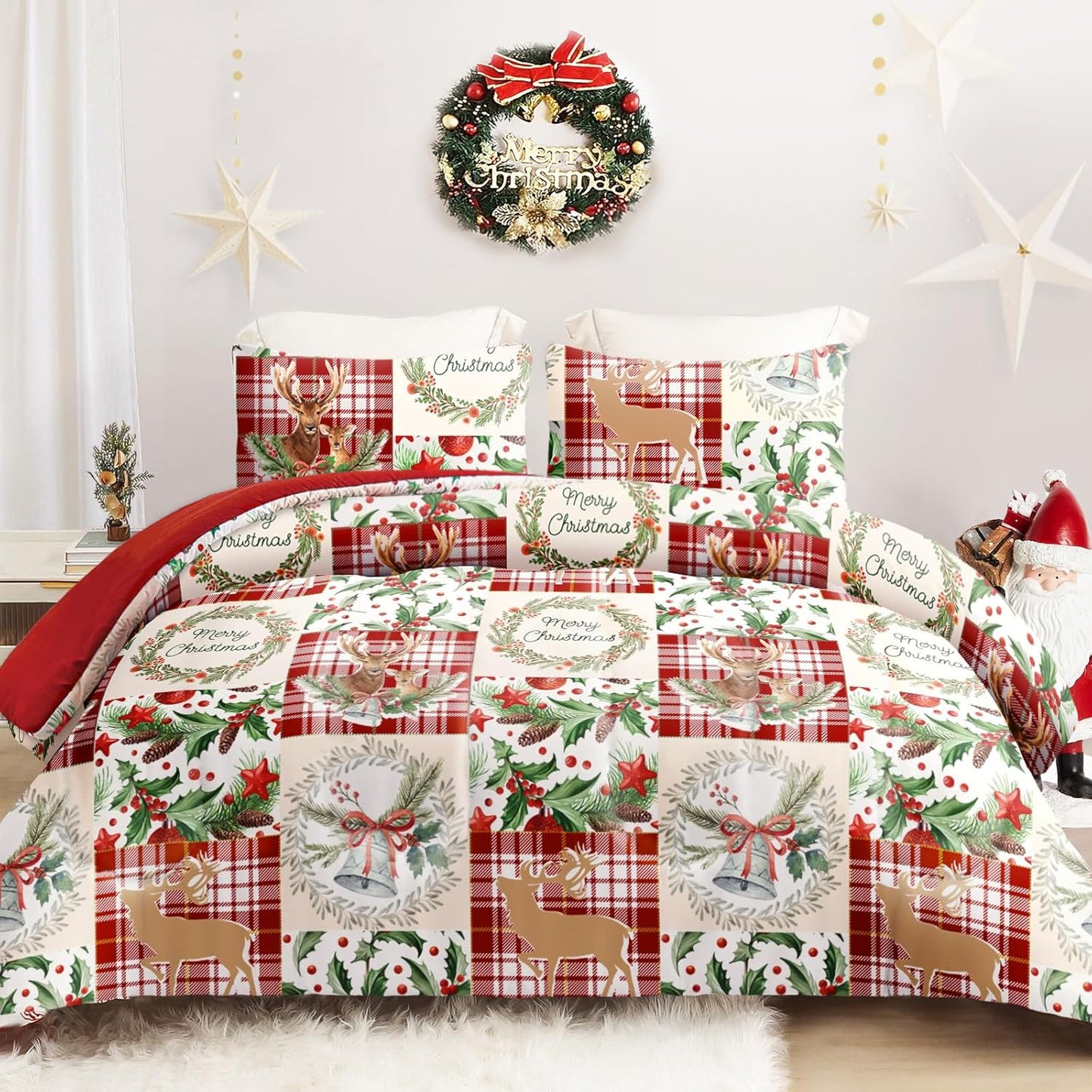 Exclusivo Mezcla Christmas Queen Comforter Set for Winter Warmth
