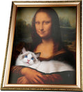 Mona Lisa Cardboard Cat House with Scratcher - Artistic 3-in-1 Hideout