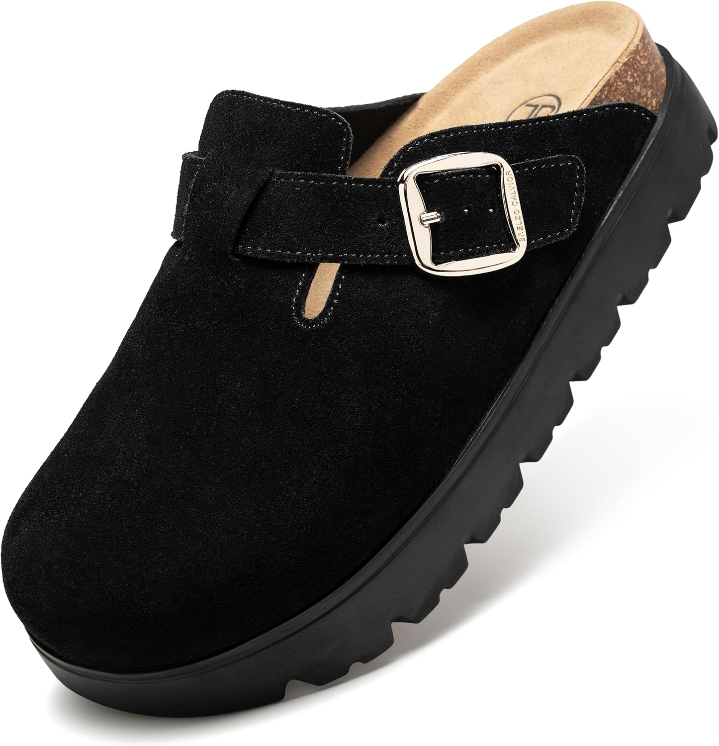 Women's Suede Clogs Non-Slip Potato Shoes with Arch Support
