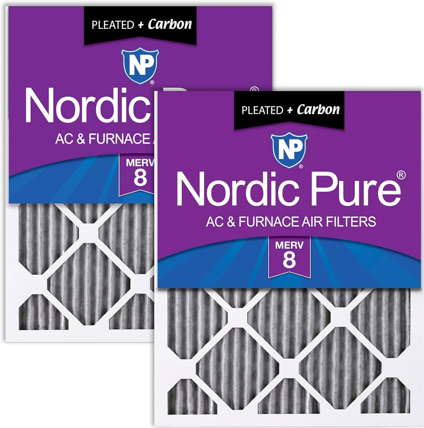 Nordic Pure 18x24x1 Furnace Air Filters with Carbon for Odor Control