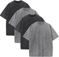 Mens Oversized Acid Wash T Shirt Loose Fit Vintage Washed Tee - Soft