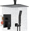 10 in Ceiling Mounted Rain Mixer Shower System - Matte Black
