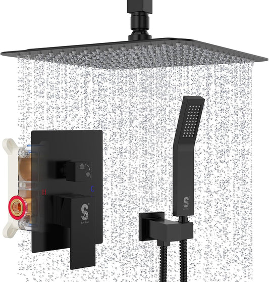 10 Inch Ceiling Mounted Shower System with Rain Mixer Combo Set