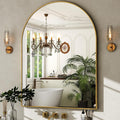 Arched Wall Mirror 30x40 in - Arched Metal Vanity Mirror for Bath