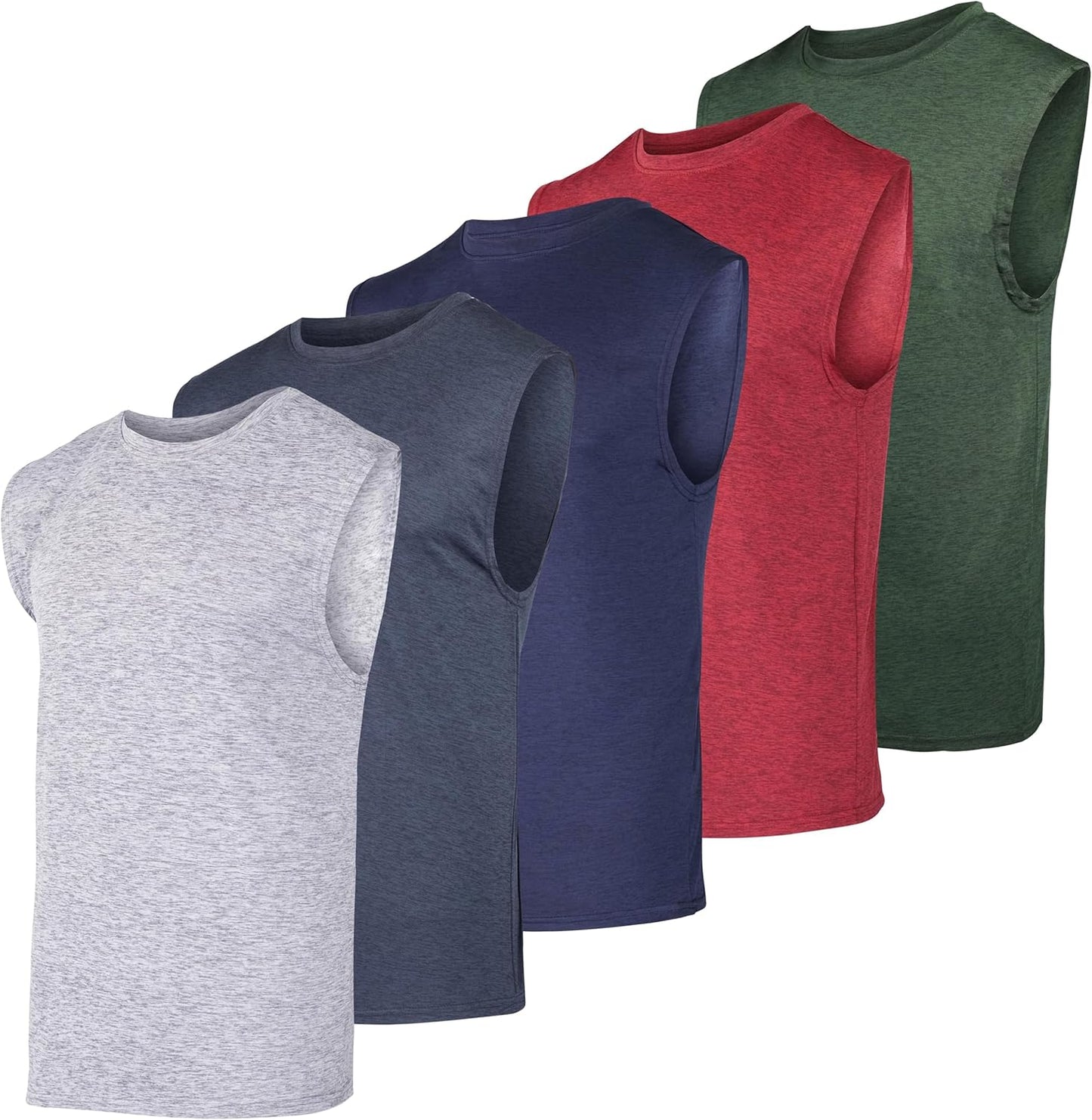 Real Essentials Men's Dry-Fit Active Muscle Tank Top Value Pack
