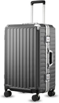 LUGGEX Checked Luggage 24 in Aluminum Frame Spinner - Smooth Roll