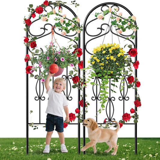 60in x 18in Metal Garden Trellis for Climbing Plants Support