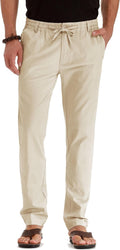 Sailwind Men's Linen Drawstring Pants for Summer Beach - Relaxed Fit
