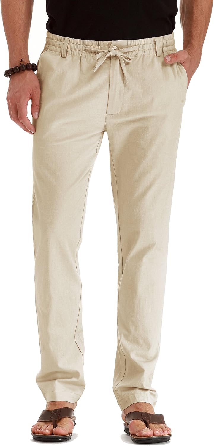 Sailwind Men's Drawstring Linen Pants for Casual Summer Style