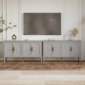 59in Dove Gray Mid Century Buffet Sideboard Table - 2 pcs