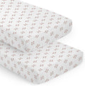 Red White Baseball Patch Crib Sheet Set - Soft Fitted 2-Pack