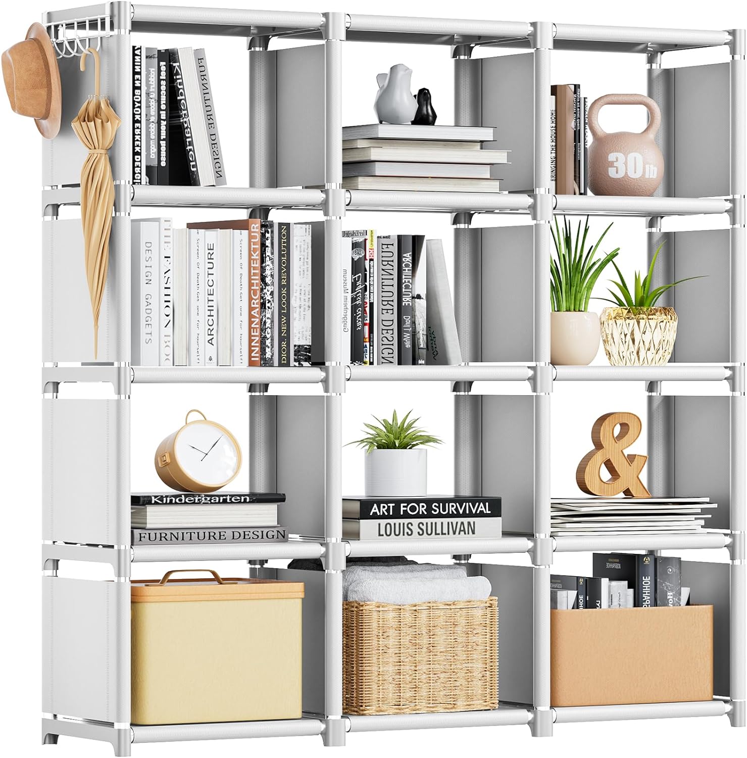 Mavivegue Book Shelf - 12 Cube Storage Organizer for Home