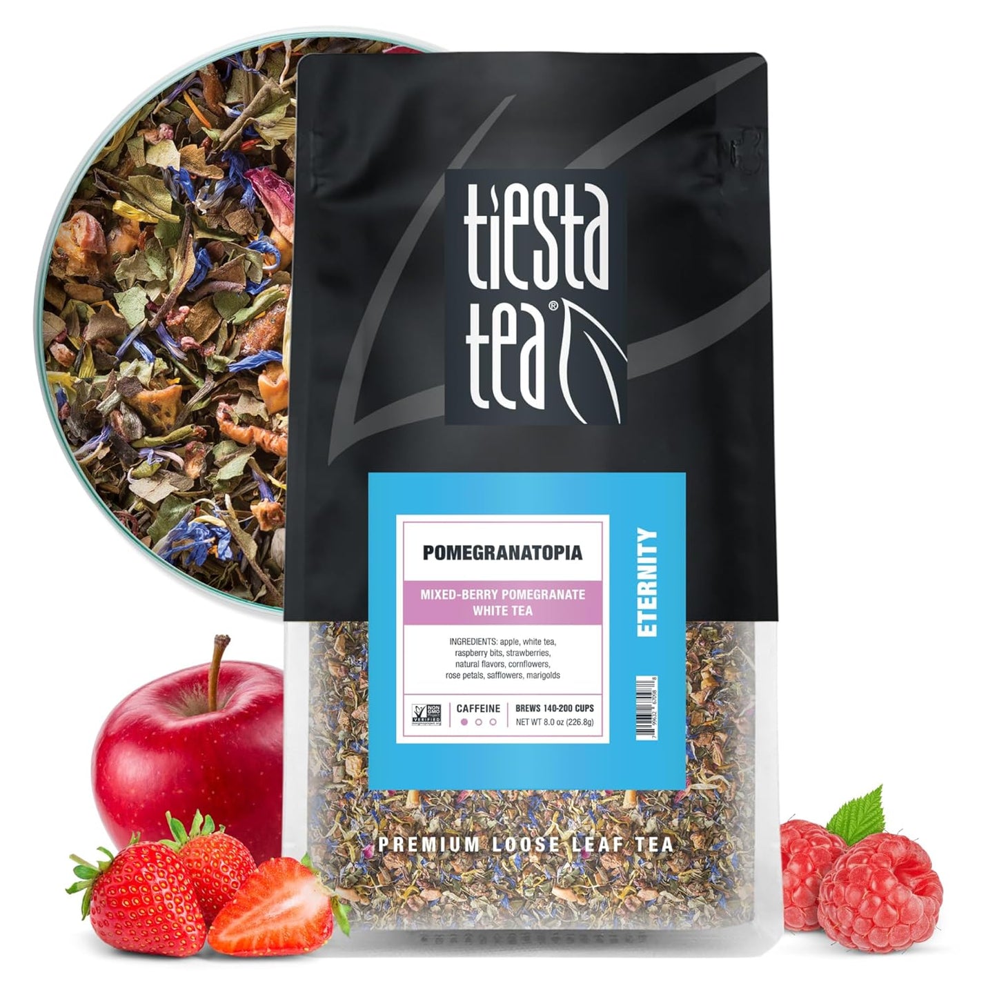 Pomegranatopia Premium Loose Leaf Mixed-Berry White Tea Delight