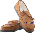 FOCO Mens NCAA College Team Logo Moccasin Slippers - Warm Winter Fit