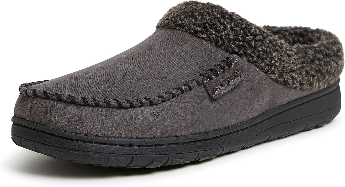 Dearfoams Mens Brendan Indoor Outdoor Memory Foam Clog Slippers