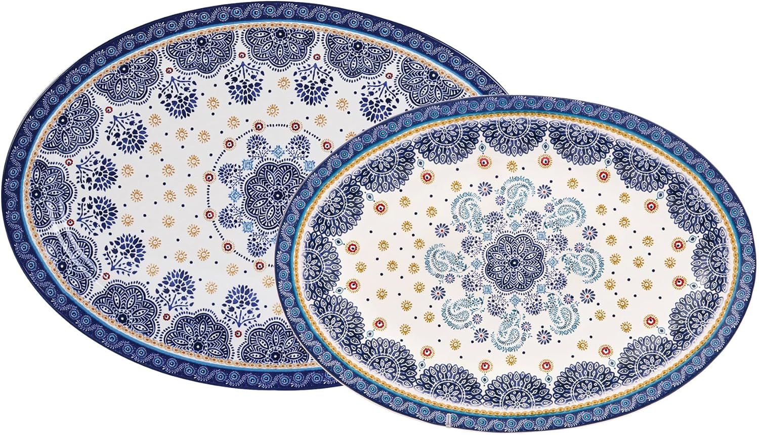 Bico Blue Talavera Oval Platters Set for Stylish Serving