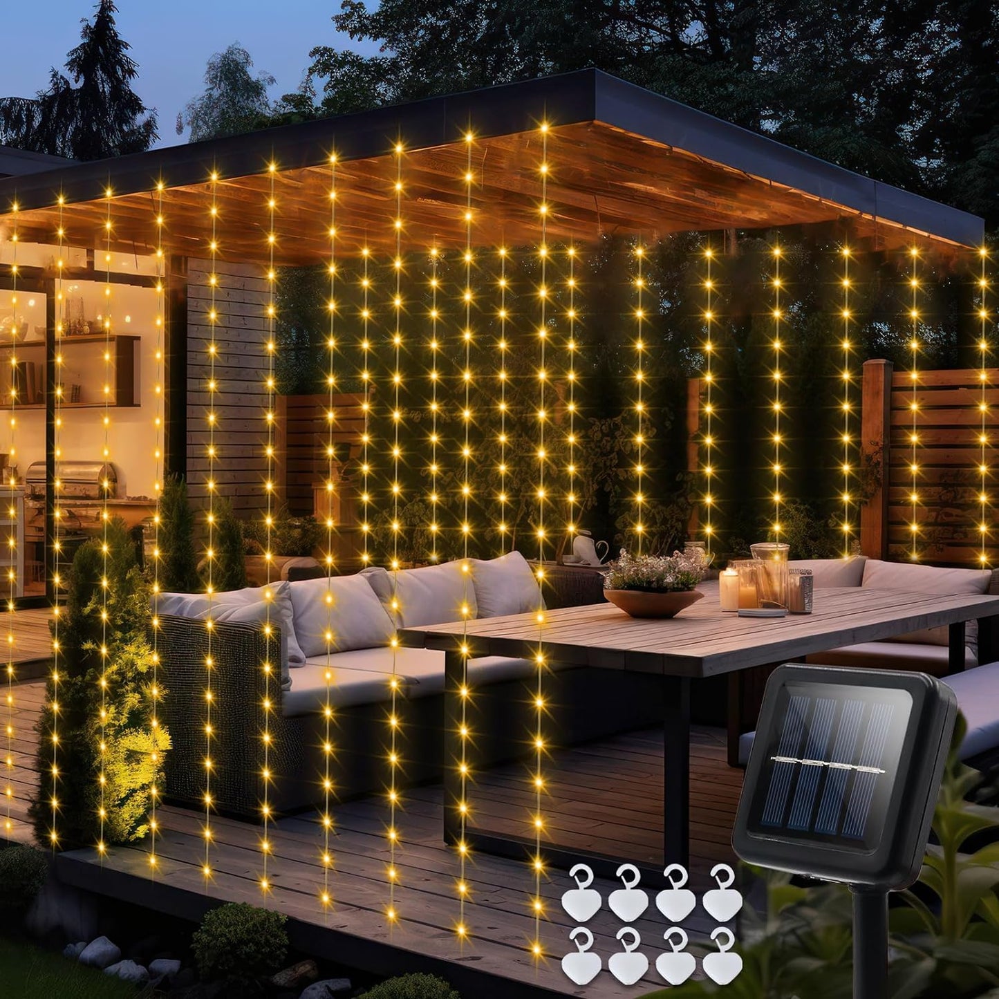 echosari Solar Curtain Lights - Stunning Outdoor Ambiance