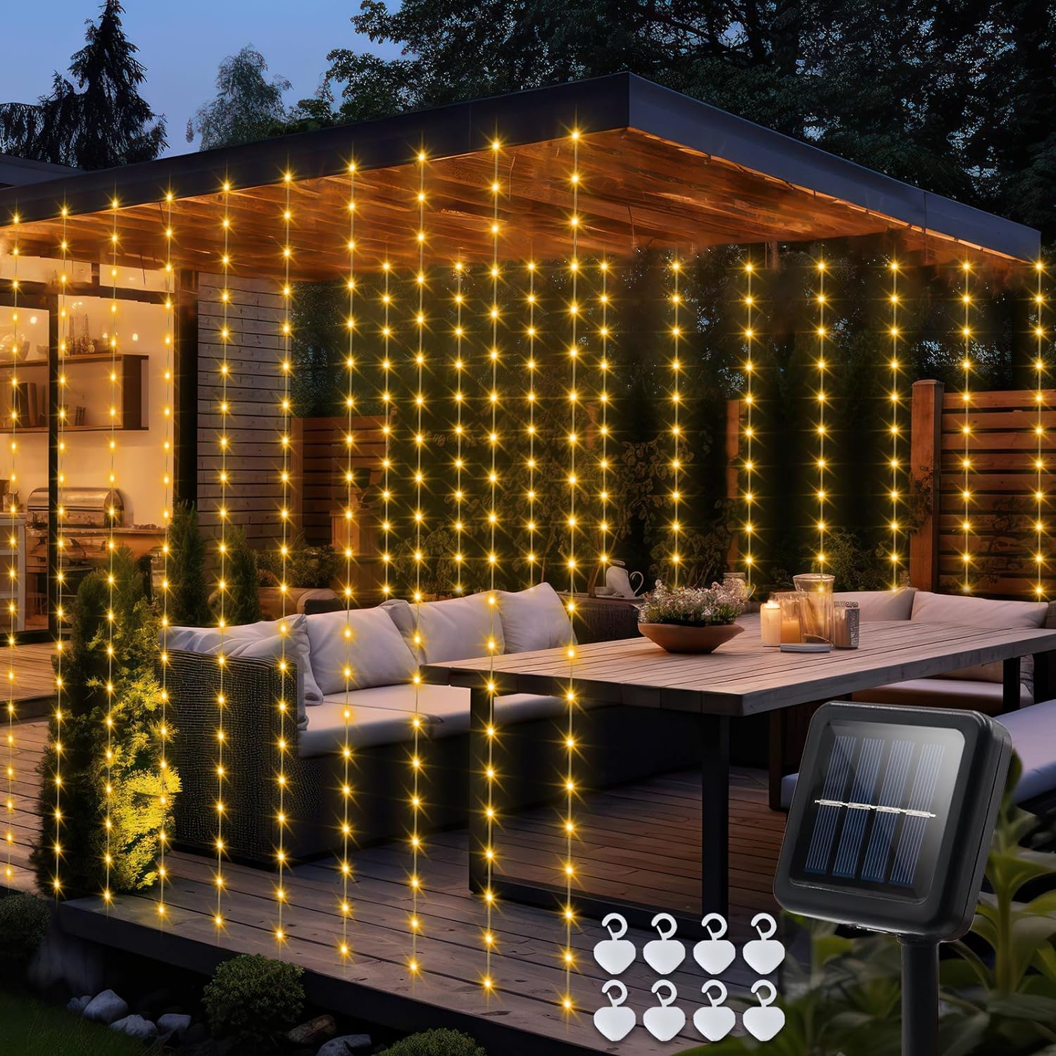 echosari Solar Curtain Lights - Stunning Outdoor Ambiance