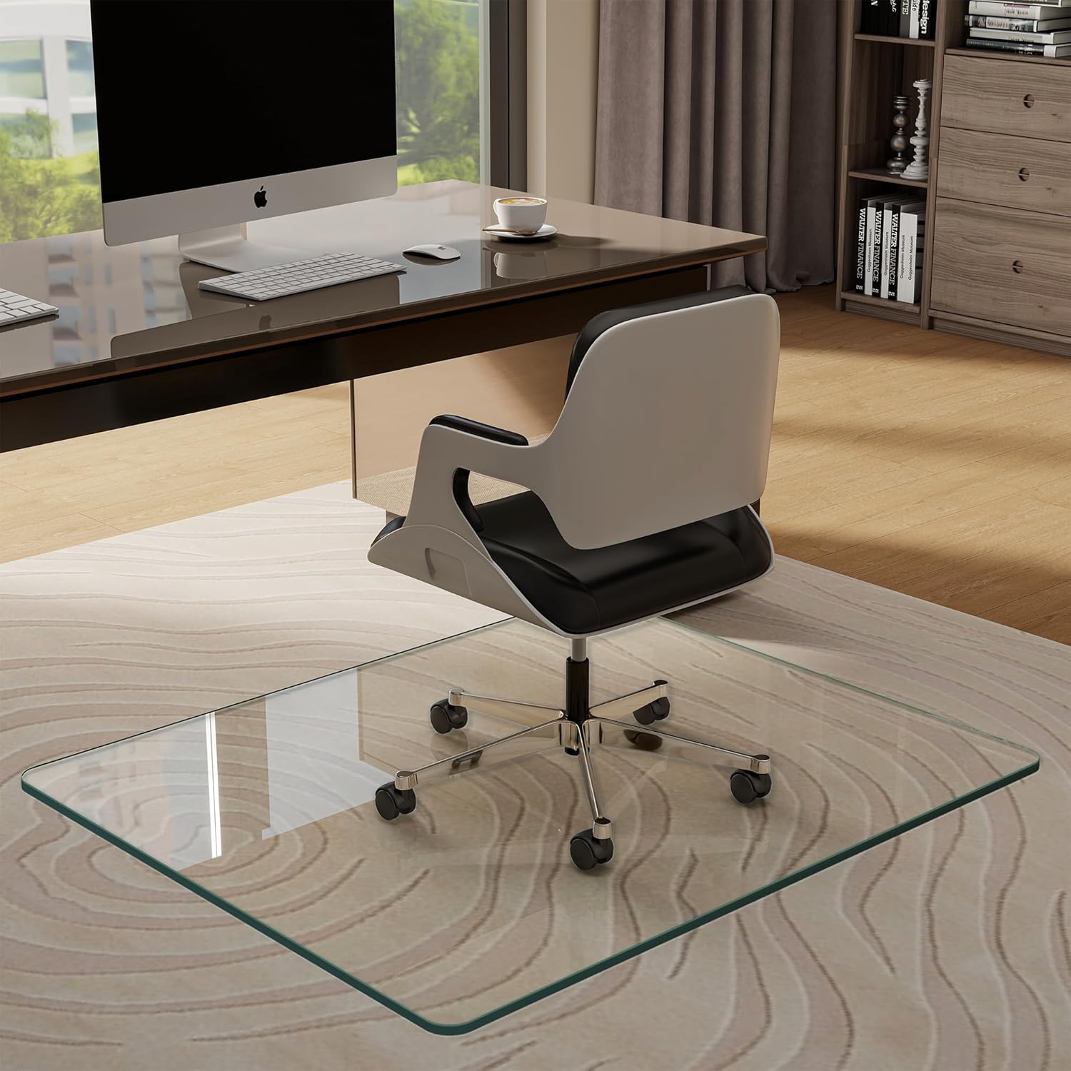 BesWin Tempered Glass Chair Mat - Anti-Slip & Easy Glide 29x47