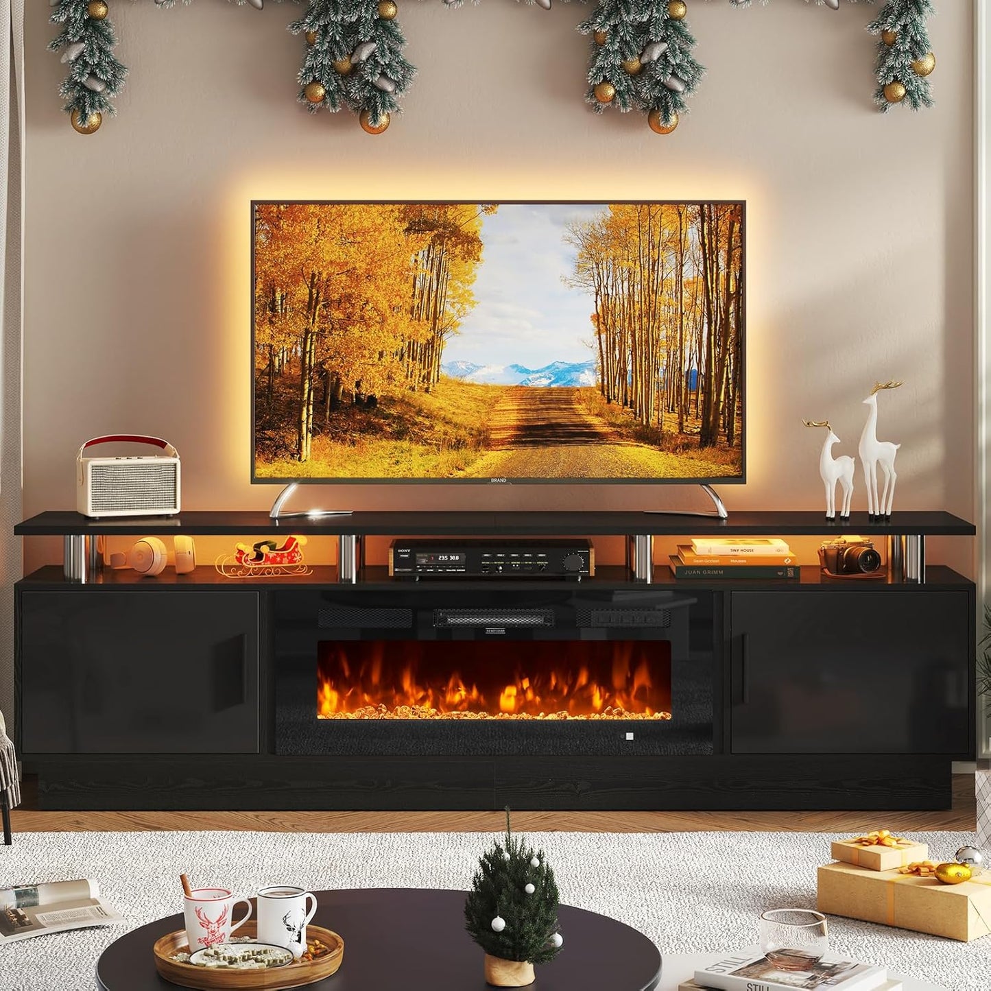 Modern Electric Fireplace TV Stand: Luxury Entertainment Center