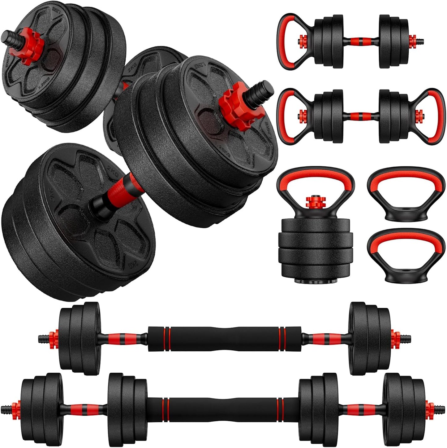 Adjustable Dumbbell Set for Home Gym - 4 in 1 Weight System