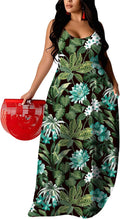 UOUA Hawaiian Dresses Women Plus Size Summer Maxi Tropical Dress