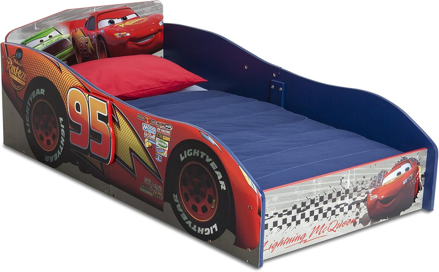 Delta Children Disney Pixar Cars Wood Toddler Bed for Kids